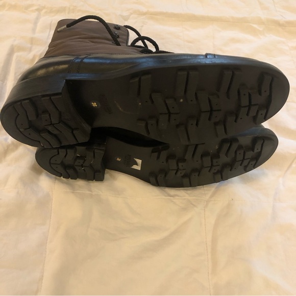 Prada leather combat boots, black/tan, EUC - Picture 3 of 9